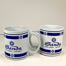 x2 Matching Vintage Sands Hotel Casino Las Vegas Nevada Coffee Mugs Fair - Read picture