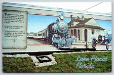 Lake Placid Florida~Train & Railroad Depot (Now Museum)~Artist Mural~Vintage PC picture