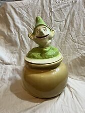Leprechaun In Pot Cookie Jar Dorrane Of California Elf Pixie Pot Of Gold Vintage picture