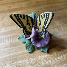 VTG Lenox Fine Porcelain Figurine Swallowtail Butterfly on Flower 1989 picture