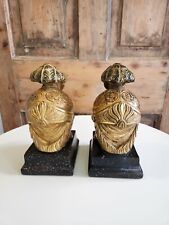 Vintage Italian Borghese Gilded Roman Helmet Bookends picture