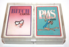 Women Novelty Cards Poker Card Sets (2) The Bitch and PMS Vintage VGUC picture