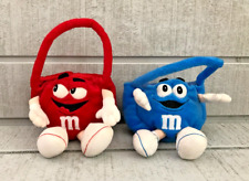 (2) Vintage M&M's Plush Mini Easter Baskets ~ Red & Blue ~ 2002 picture
