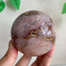 83mm Roe Flower Agate Stone Sphere Ball Quartz Crystal Specimen Healing picture