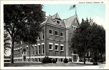 Vintage Postcard. Lincoln School. Clinton Illinois. picture
