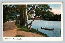 Wyalusing PA-Pennsylvania, Scenic Greeting Canoeing c1931 Vintage Postcard picture