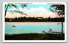 WB Postcard Honesdale PA Pennsylvania Rose Lake Camp Rosemont Row Boats picture