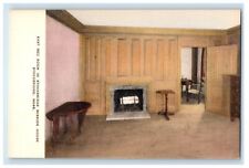 c1910 East Bed Room in Stockbridge Mission House MA Hand Colored Postcard picture