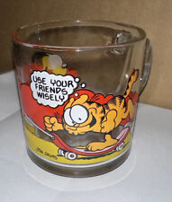 Vintage 1978 McDonald's Garfield Glass Coffee Cup Mug Use Your Friends Wisely picture
