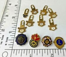 Vintage Lions Club Chevrons American Legion & 100% Attendance Pins Lot of 12 picture