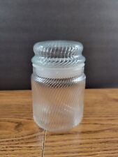 Vintage Clear Ribbed Swirl Glass Storage Jar Canister Airtight Lid 6.5