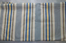 Vintage Cream Blue Yellow Upholstery Pillow Cotton Stripe Fabric French Country picture