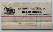 Vintage 1885 Billhead New York John Hayes Horse Shoer 227 Mercer Street NYC picture