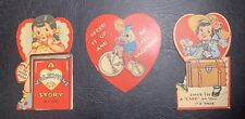 Adorable VTG Valentines Day Holiday Greeting Cards USA Die Cut Mixed Lot of 3 picture