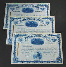 #13 - 3 old BUTTE CITY, MONTANA TERRITORY stock certificates MOULTON MINING CO. picture
