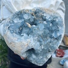 15lb Natural Blue Celestite Geode Quartz Crystal Cluster Mineral Rough Specimen picture