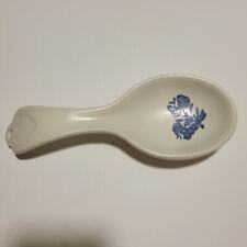 Pfaltzgraff Yorktowne Spoon Rest Holder Gray Blue Floral 9 1/4