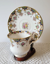 Queen's Rosina Tea Cup And Saucer Kenilworh Floral Design England picture