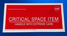 NASA RED CRITICAL SPACE ITEM 4 X 8 INCH UN-USED DECAL STICKER picture