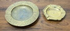 2x Vintage India Solid Brass Ash Trays picture