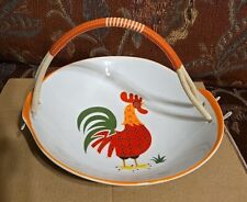 Vtg Cute Extreme MCM Rooster Bowl Dish W Wrapped Handle picture