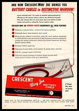 1947 Crescent Tool Wiry Joe Automotive Battery Maroon Cables Vintage Print Ad picture