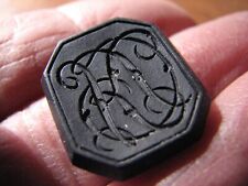 WEDGWOOD & BENTLEY XRARE BLACK BASALT INTAGLIO ALPHABETIC CYPHER LETTER ( KD ).? picture