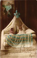 CPA AK Baby in a Cradle with a Doll CHILDREN WITH TOYS (1327428) picture