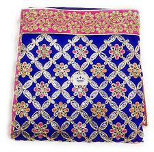 Rumala Sahib Double Set with Cotton Lining Royal Blue Heavy Embroidery Gota picture