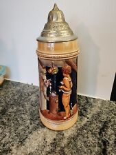Authentic Gerz German Stein Erotic Silver Lid - VERY RARE picture