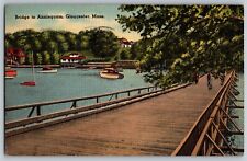 Gloucester, Massachusetts MA - Bridge of Annisquam - Vintage Postcard - Posted picture