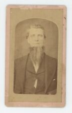 Antique ID'd CDV 1879 Creepy Lookin Man With Long Chin Beard Named E.A. Huffing picture