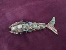 Vintage Abalone Copper, Silver Articulated Fish Bottle Opener 8
