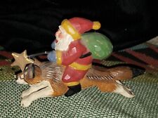 Susan M Smith Santa Riding Wolf Christmas Ornament Vintage 1995 House Of Hatten picture