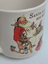 Vintage Hallmark 1988 Norman Rockwell Santa and His Helpers Christmas Mug 12 oz. picture