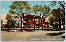 La Crosse Wisconsin~Henry Gund Residence~Main Street~c1910 Postcard picture