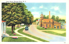Vintage Lake Street Rouses Point New York Postcard Linen Finish New picture