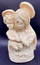 Vintage Italian Figurine Madonna & Child Virgin Mary & Baby Jesus Alabaster picture