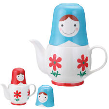 A tea set for two with a cute matryoshka style pot and cup. Japan F/S picture