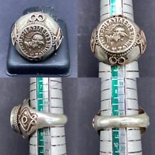 Very Authentic Old Solid Sliver Beautiful Bactrian Coin Antique Ring picture