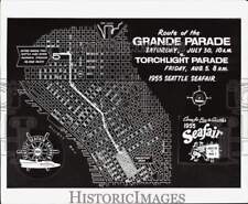 1955 Press Photo Map Illustrates Route of Seattle Seafair Parades - afa65213 picture