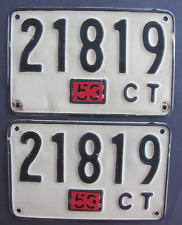1953 Connecticut car license plates NICE ORIGINAL PAIR picture