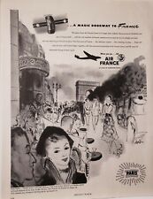 Lot of 2 Vintage 1948 Air France Airlines Ads  picture