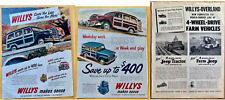 Vintage Willys Station Wagon & Willys-Overland Farm Vehicles Print Ads (3) picture