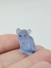 Antique Czech Glass French Bulldog Boston Terrier Dog Charm Lgt. Blue Periwinkle picture