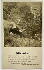 Antique Bamforth Postcard Poem Skylark Little Boy Life Model Series England NYC picture