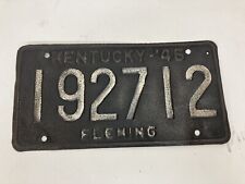 Vintage 1946 Green Kentucky Fleming County License Plate picture