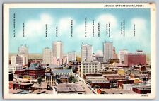 Forth Worth, Texas TX - Skyline View of Forth Worth - Vintage Postcard picture