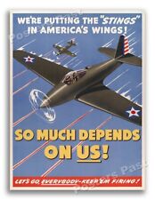 1940s “Keep ‘Em Firing” WWII Historic Air Corps War Poster - 18x24 picture