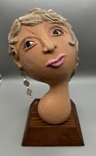 Vintage Female Head Bust Art Sculpture Display Paper Mache OOAK Unique picture